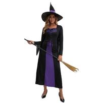 2026 New Large Size Purple Demon Witch Costume Witch Costume Stage Party Costume S black