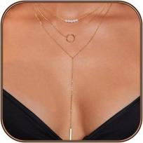 Airmb Lariat Sidabrinis/Auksinis Karoliai Moterims 925 Sidabro/14K Auksu Padengti Smulkūs Ilgi Karoliai Y formos Lašas Pakabukas Karoliai Chokeriai Madinga Grandinėlė Silver - CZ brown
