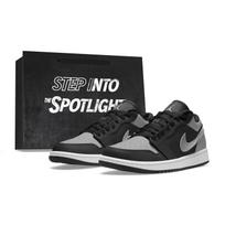 Jordan Air Jordan 1 Low top Skateboard Shoes Unisex Black Gray 553558-132(Team162-SBOX) 40.5 black