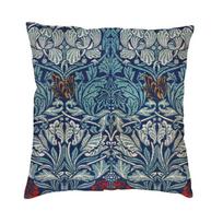 Tulip And Rose By William Morris Cushion Cover For Sofa Velvet Vintage Pattern Pillow Case Living Room Decoration Pillowcase Peach skin 18*18(CM)-1Pcs gray