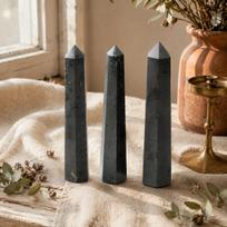 Gemstone Six Face Obelisk Point approx 11cm - Black Tourmaline