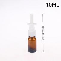 1Pcs Amber Glass Nasal Spray Bottles With Uv Light Protection And Nozzles For Storing Saline Medications Essential Oils white