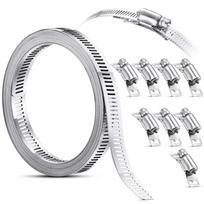Screw Band Hose Clamp Strap with Fasteners Pipe Ducting Hose Clamp DIY Jubilee Clips 2M & 5 Snap