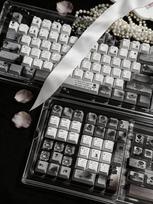 Black Rose Theme Keycap Set 120Key PC Custom Personalized Keyboard Cap Cherry Profile Gaming KeyCap for Mechanical Keyboard Gift gray
