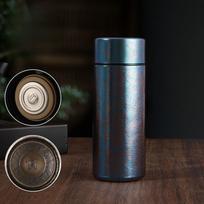 200ML Mini gryno titano kišeninis puodelis dvigubos sienelės vakuuminis izoliuotas puodelis nešiojama kelioninė termosinė buteliukas vyrams ir moterims karštiems ir šaltiems gėrimams 200ml