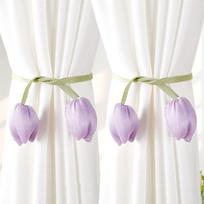 Creative Fashion Tulip Curtain Straps Adjustable Elegant Curtain Tieback Beautifully Curtain Buckle Bedroom violetinė