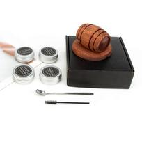 Whiskey Smoker Kit with Wood Chips-4 Flavors Old Fashioned Drink Smoker Infuser for Cocktails Birthday Bourbon for Gifts brown