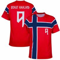 Vasarinis Haaland #9 Norvegijos futbolo marškinėliai Unisex Kvėpuojantys 3D spausdinimo futbolo marškinėliai Sportinės treniruočių uniformos vyrams ir moterims M blue