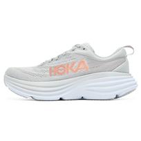 Hoka One One Bondi 8 Wide Low Top Running Shoes Women Running Shoes Gray 1127954-HMLR 38.5 white