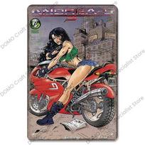 Vintažinis motokroso plakatas Metalinės skardinės lentelės Motociklų Didysis prizas Metalinė plokštelė Retro sienų dekoras garažui, moto klubui, vyriškam kampeliui 20x30cm（7.8x11.8inch） black