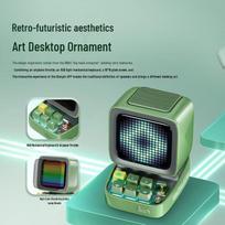 Divoom Ditoo-5m Retro Pixel Art Bluetooth Speaker & KTV Mic CN plug (adapter included) (CN version)