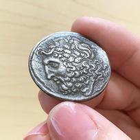 Crown Zeus Graikiška sidabrinė moneta, Retro metalinė moneta, Antikvarinis amatas, Šaulys, Antikvaras, Kalėdinė dovana, Kojinės priedas gray