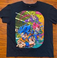 RARE-Neon Dragon Ball Z Anime Poster Double Sided Black Vivid Tee SZ XL Unisex T-Shirt XXXXL blue