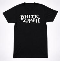 White Zombie Logo T-Shirt Industrial Metal Groove Rob Rock Horror Band Black Tee 4XL black