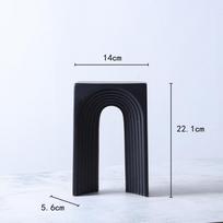 Kūrybiški geometriniai keramikos amatai Pusapvalis arkos arkada Juodai baltos dekoratyvinės figūrėlės Namų dekoravimo aksesuarai black