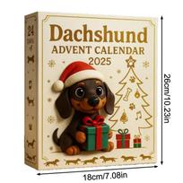 2025 Dachshund Advent Calendar,24 Days Christmas Countdown Calendar Acrylic Cute Dachshund Holiday Tree Décor For Dog Lovers as pic