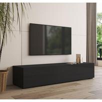 TV Stand with Legs for Living Room | 1 Door with 3 Compartments | Color Black | W 160 x D 40 x H 32 cm | Model Nora H2