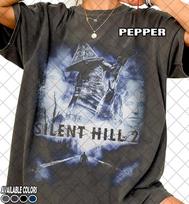 Silent Hill 2 Comfort Colors T-Shirt, Horror Gaming Vintage T-Shirt, Women and Man Unisex T-Shirt L gray