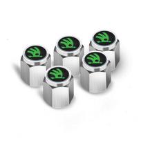 For Skoda FaJJ35pcs Metal Car Wheel Tire Valve Caps Stem Case Covers For Skoda Octavia A5 A7 RS Fabia Superb Rapid Kodiaq Karoq Accessories black