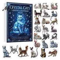 Advent Calendar for Women And Girls 2026 Christmas Blind Box, Include 24 Crystal Cat Winter Festive Home Decor Ornaments, Acrylic Hanging Decorations Cat