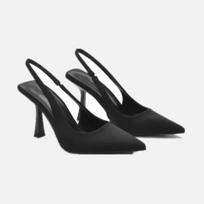 Vasaros Moteriškos Aukštakulnės Basutės Raudonos Smailianosės Slingback Basutės Batai Žalios Juodos Violetinės Katytės Kulniukai Šventinės Promo Ponios Stiletai 35 juoda