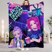 Punk Huntrix Blankets K pop Demon Hunters Zoey Rumi Mira Soft Warm Throw Blanket Kids Living Room Couch Sofa Bed Christmas Gifts 75x100cm purple