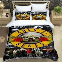 Guns N Roses Bedding Set Luxury Duvet Cover Comforter Set Exquisite Bed Supplies Rock Band Gift 70x133cm 2pcs white