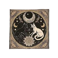 Tarots Tablecloth Multifunction Divinations Table Cloth Tarots Reading Mat Board Game Oracles Card Pad Game Support Mat 50x50cm beige