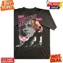 Brett the Hitman Hart Inspired Wrestling Unisex Cotton T-Shirt All Size S5XL Unisex T-Shirt XXL black