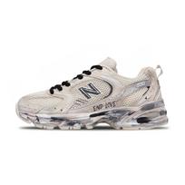 New Balance NB 530 Abrasion Resistant Breathable Low top Running Shoes Unisex Brown White MR530AA1(D)(Team348-Funi ) D-Width 44 white