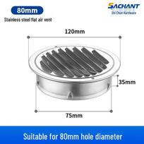 304 Stainless Steel Flat Head Vent Cap - Exterior Wall Fume Exhaust Pipe Louver Hood