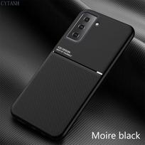 Automobilio magnetinis laikiklis dėklas, skirtas Samsung Galaxy S21 S 21 5G SM-G991B SM-G991B/DS 6.2  Minkšto silikono smūgiams atsparus Coque dangtelis S21 S21 juoda