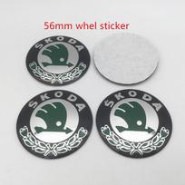 4 vnt. 56mm 60mm 65mm 68mm juodi/žali Skoda automobilių emblemos Ratlankio centro dangtelio ženklelio apdangalai lipdukas Lipdukai Stiliaus priedai gray