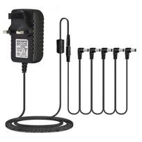 AC DC Guitar Pedal Power Supply 9V 500mA Bass Power Adapter Wire  Guitar Class UK Plug black