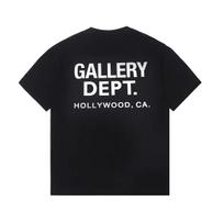 2026 Vintage High Street T-shirt Gallery Printed Shirt Fashion Letter Printed T-shirt Casual O-neck T-shi M black