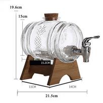 1 l stiklinė viskio statinė Vyno statinė Chopp Growler alaus butelis vaisių vyno brandinimo alkoholio medaus laikymo talpa su pagrindiniu maišytuvu gray