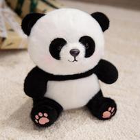 Cute princess style skirt red panda doll plush toy black and white panda doll girl soothing rag doll 23cm black