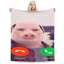 Šilta antklodė Vaikams Suaugusiems Kempingui John Pork Is Calling Mesti antklodę Flanelinė lovatiesė Sofai Lovai Naujoviškas sofos-lovos užvalkalas 30x40in