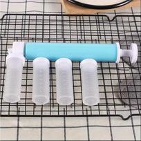 Manual Airbrush Spray Gun for Cake Decorating Baking Pastry Arts Includes 4 Graduated Tubes Ideal for Cookie Making Kitchen Tool violetinė