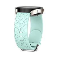 Band for Samsung Galaxy watch 8/7/6/5/4/classic/5 Pro Wristband Leopard Engraved Silicone bracelet correa Galaxy watch 7 Strap Galaxy 4 40mm 44mm mėtų žalios spalvos