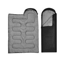 Hooded Sleeping Bag, 2-In-1 Travel Quilt, Black