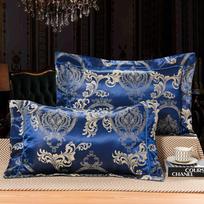 48x74cm Silk Modal Jacquard Pillowcase Wedding Pillow Cover for Household Bedding Pillow Case Skin-friendly Four Seasons General 2pcs 48x74cm blue