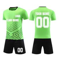 Customizable Soccer Uniform Set Two Piece Short Sleeve Jersey and Shorts Lightweight Breathable Athletic Outfit DIY Teamwear for Men Women Youth XL žalia