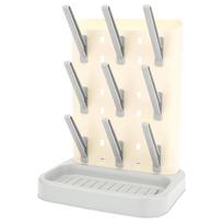 Vertical Baby Bottle Drying Rack with Detachable Pegs & Drip Tray Bottle Drying and Draining Stand Baby Countertop Organizer pilka