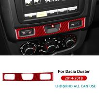 Carbon Fiber Style Interior Sticker for Dacia Duster 2014 2015 2016 2017 2018 LHD RHD Interior Panel Red Carbon juoda