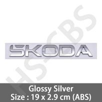 1pcs 3D ABS SKODA Letter Emblem Car Sticker SKODA Logo Car Rear Trunk Badge Decal Sticker Car Exterior Accessories white