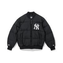 New Era X MLB Collaboration New York Yankees Zip Embroidered Logo Long Sleeve Woven Cotton Jacket Winter Unisex jackets Black 13338675 XL black