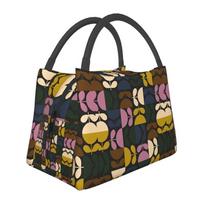 Orla Kiely Abstrakčių Daugiametės Gėlės Terminis Pietų Krepšys Daugkartinis Vandeniui Atsparus Šaltkrepšis Izoliuota Pietų Dėžutė Darbui Mokyklai Kelionei Piknikui One Size black