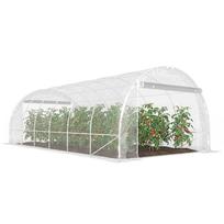 Garden tunnel greenhouse 18m² garden tunnel greenhouse 296x597x199cm galvanized steel frame, PE tarpaulin 150g/m² transparent 597 x 296 x 199 cm
