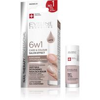 EVELINE Nail Therapy Professional Nagų Lakas, kuris suteikia spalvą, Priežiūra ir Spalva 6in1 - Latte 5 ml